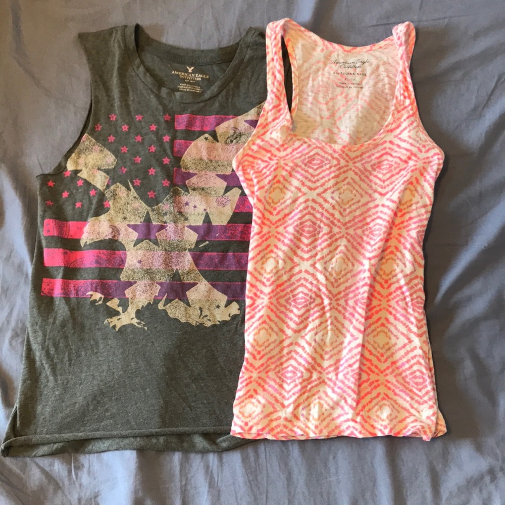 Two American eagle tank tops